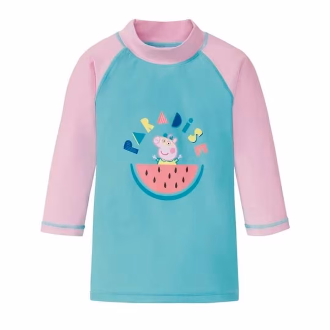 مایو دخترانه (تیشرت ورزشی) لوپیلو آلمان انتی یو وی مناسب ساحل و باشگاه سایز  8 تا 10 سال پپا پیگز