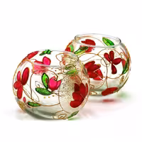 جاشمعی طرح گل درشت قرمز