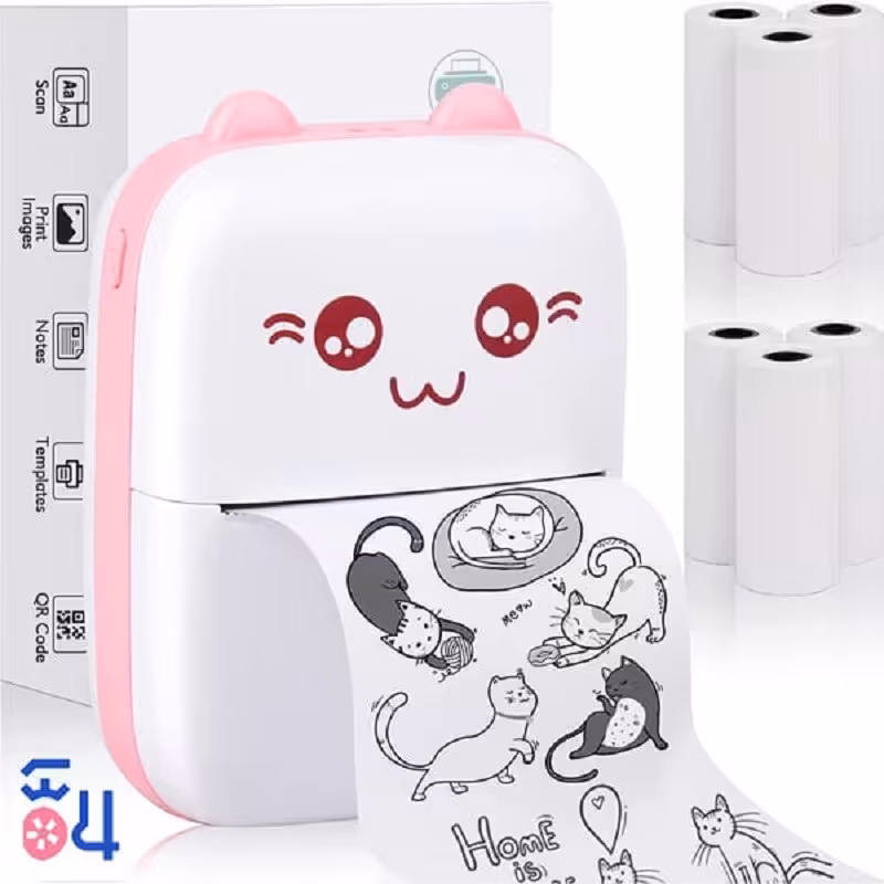 پرینتر همراه بلوتوثی طرح گربه