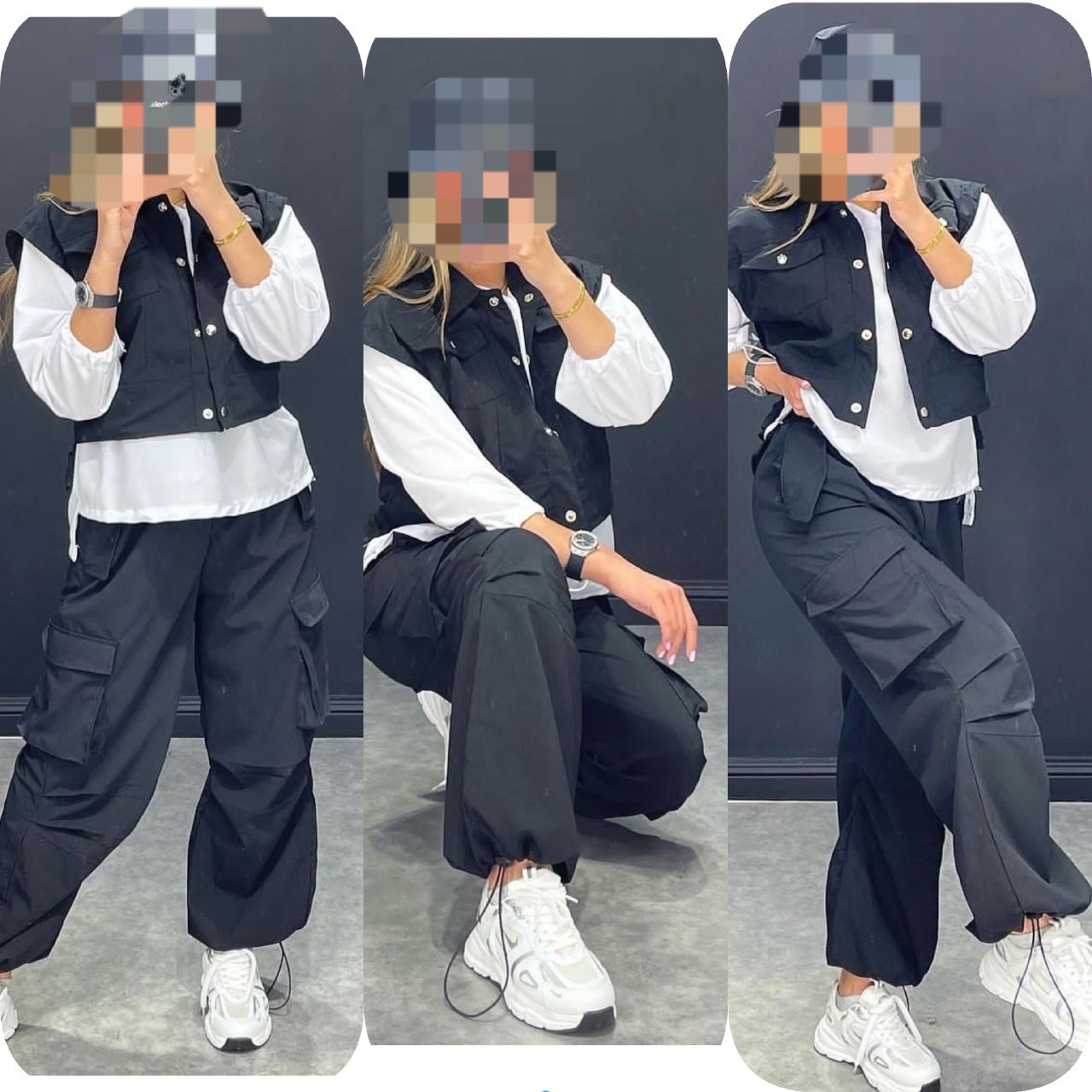 ست سه تیکه.جلیقه شومیز و شلوار.بسیار با کیفیت