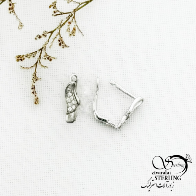 گوشواره نقره با عیار925 طرح جواهر با کد 13199