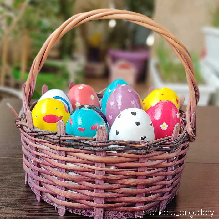 تخم مرغ رنگی سفالی هفتسین عید نوروز