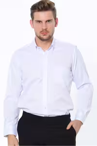 پیراهن / بلوز دکمه دار سفید مردانه G676 اورجینال Dewberry