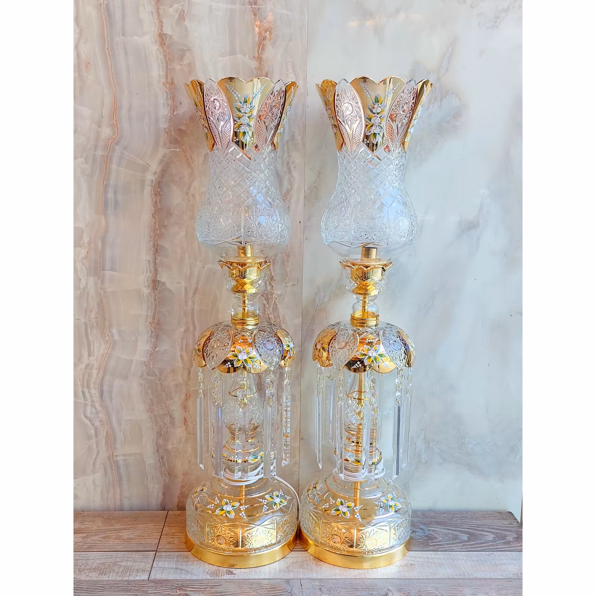 لاله شمعدان طرح چک طلا کاری ارسال رایگان 