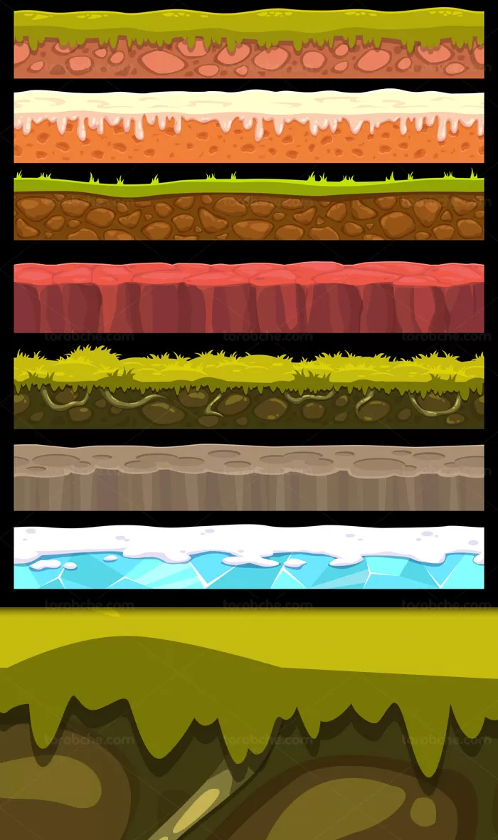 وکتور بکگراند و تکسچر زمین دو بعدی برای بازی سازی | گرافیک با طعم تربچه