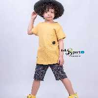 ست تیشرت و شلوارک اسپورت  کیفیت عالی شیک و زیبا بلوز جودون لاکرا شلوارک ژاکارد مناسب حدود سنی 3 تا 11 سال 