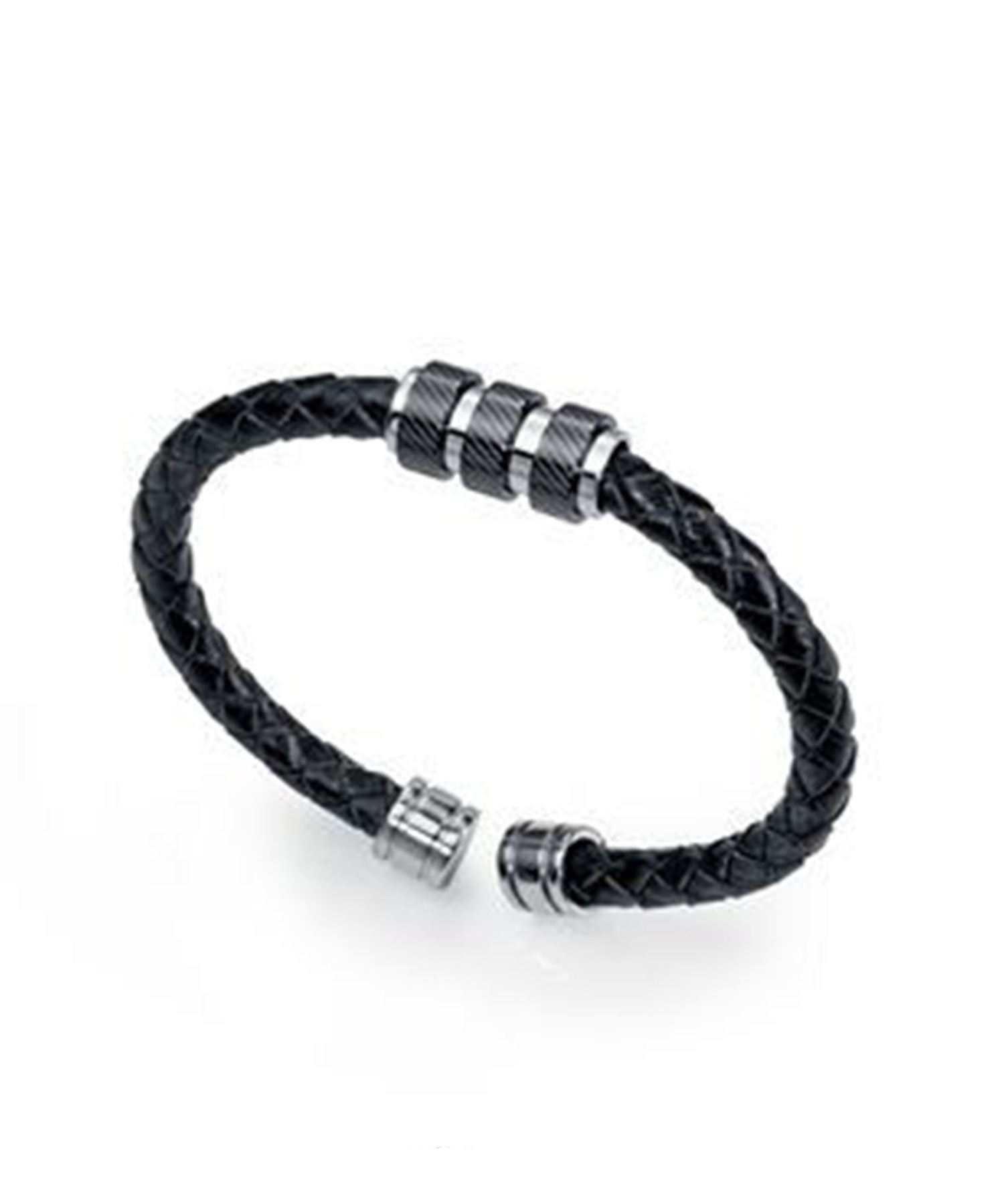 دستبند استیل و چرم مردانه و زنانه ویسروی, کد 6350P09010