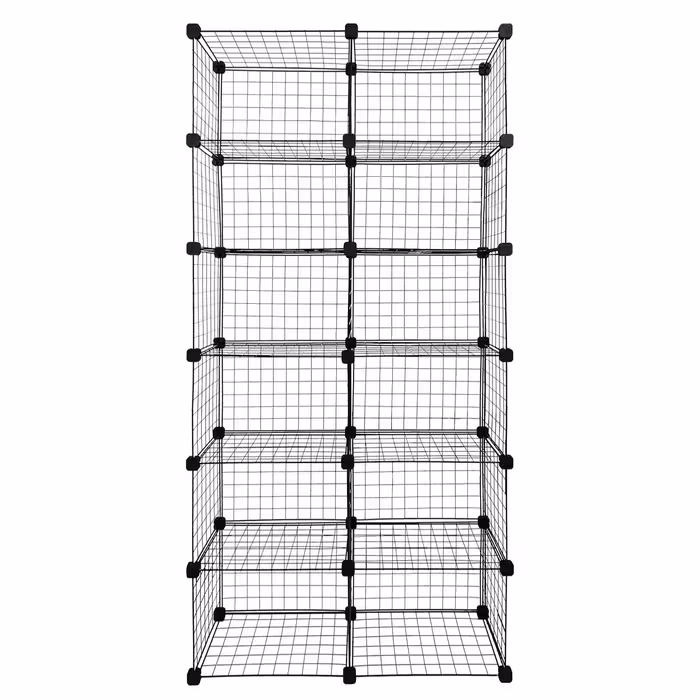 ست قفسه مشبک شش طبقه در دو ردیف سایز 32x32(ارسال پس کرایه و به عهده مشتری)