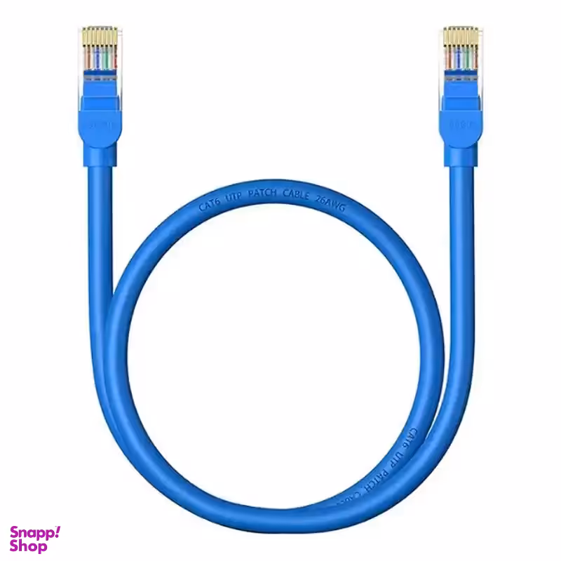 کابل شبکه باسئوس مدل Round RJ45 Cat6 طول 50 سانتی‌ متر