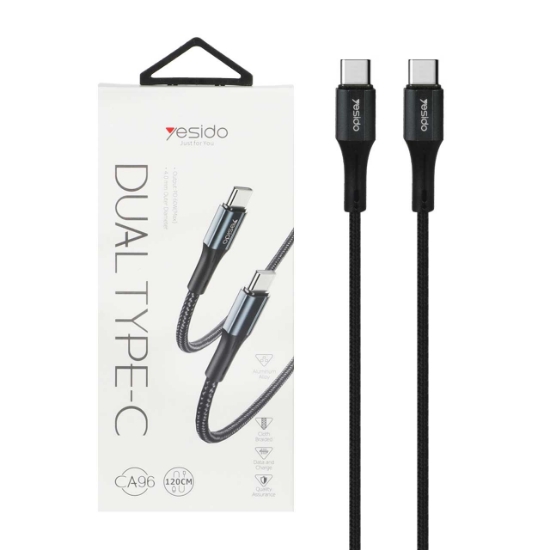 کابل شارژ PD فست شارژ Type-C به Type-C یسیدو مدل CA96 به طول 1.2 متر