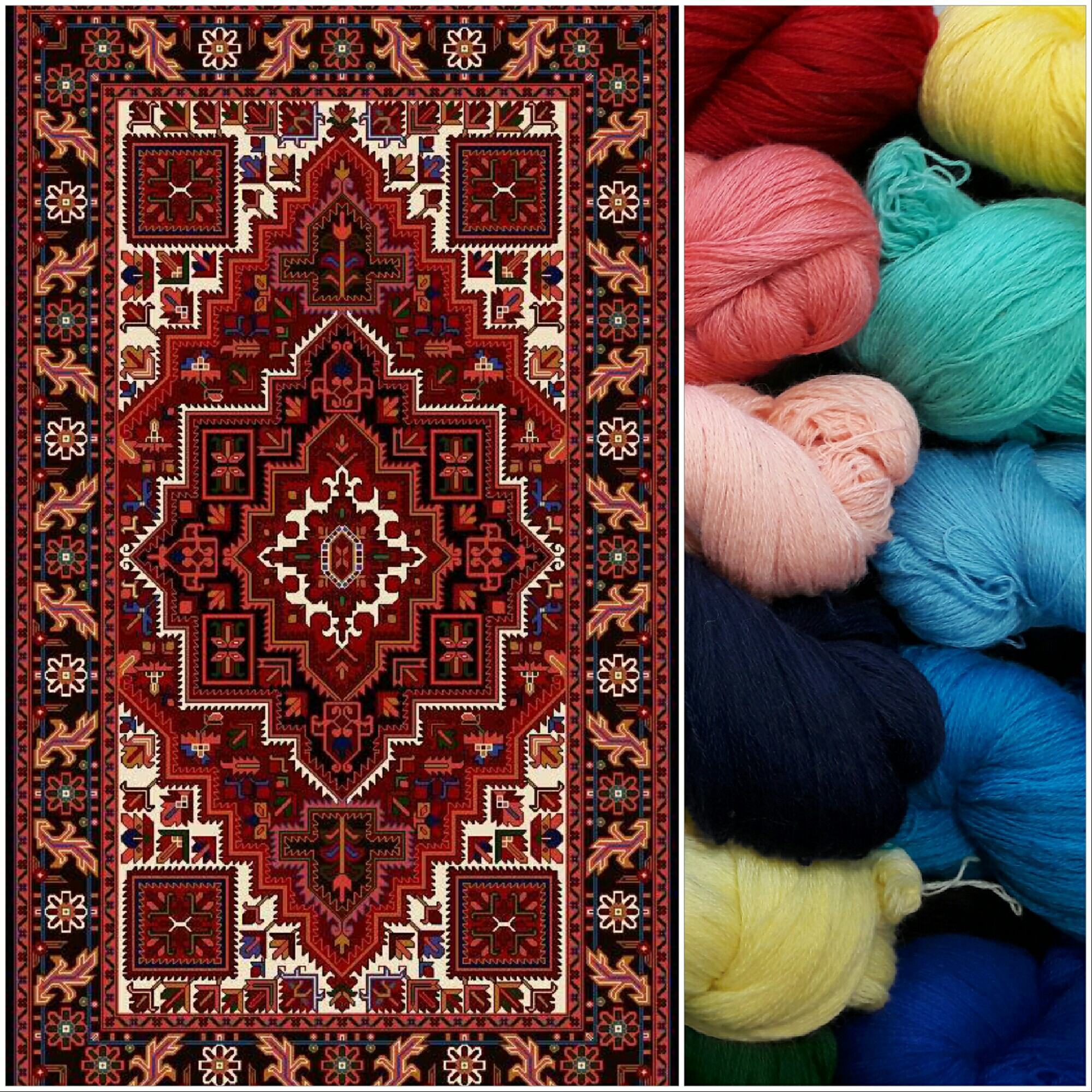 نخ و نقشه قالی بافی طرح مراتب