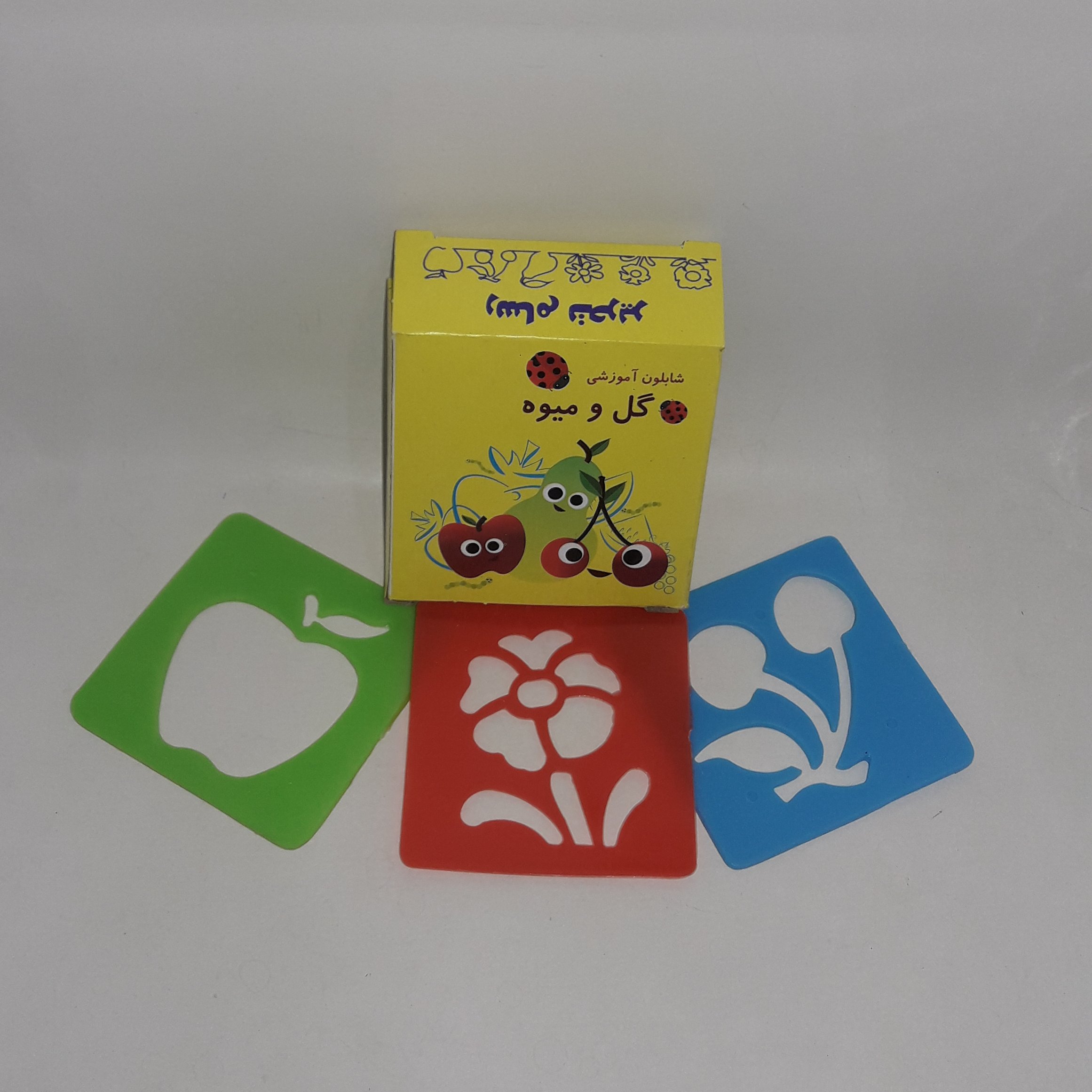 شابلون آموزشی گل و میوه بسته 12 عددی 