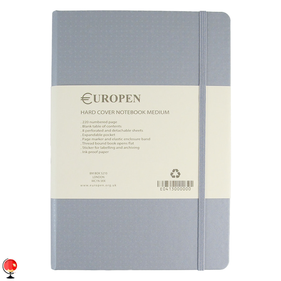 دفتر یوروپن مدل Hard Cover Medium رنگ طوسی