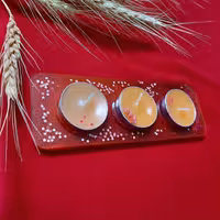 جاشمعی‌ ‌وارمر قرمز و نارنجی دو رنگ. وارمر رزینی 20سانتی . جا شعمعی