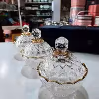 قندان  آنجلیکا کریستالی لب طلای لبه طلا