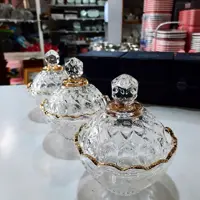 قندان  آنجلیکا کریستالی لب طلای لبه طلا