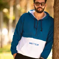 هودی مردانه D111 برساد رنگ آبی-سفید سایز M