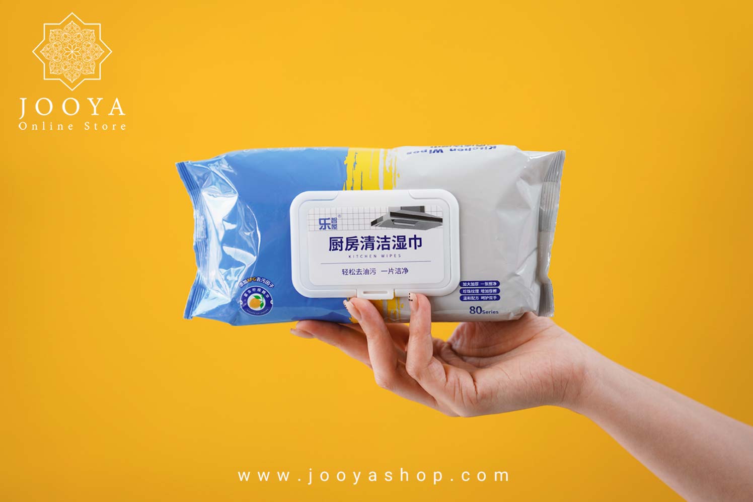 دستمال مرطوب 40 عددی سطوح آشپزخانه طرح 1