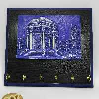 جاکلیدی ام دی اف رنگ ونگه (قهوه ای سوخته) و کتیبه رزینی حافظیه رنگ لاجورد پتینه