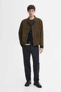 کت سبز مردانه ژاکت چرمی سوت اورجینال Massimo Dutti