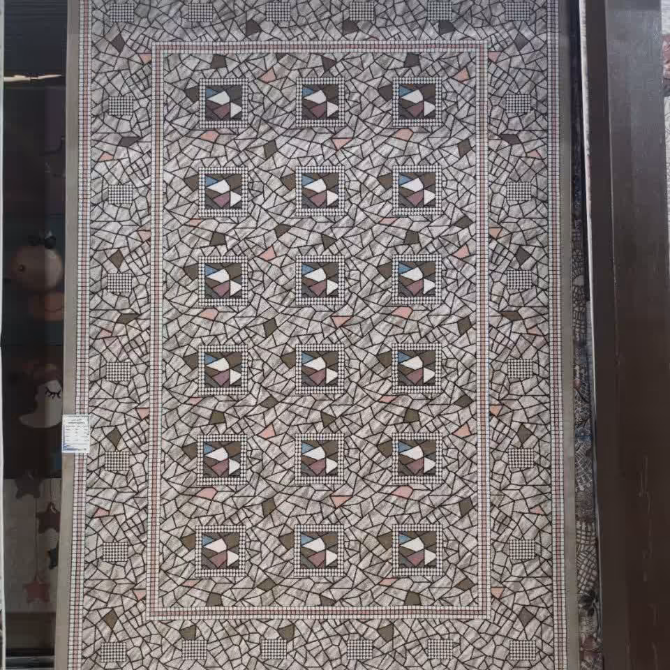 فرش مدرن طوسی 500 شانه تراکم 1000،سایز150در225(چهارمتری)