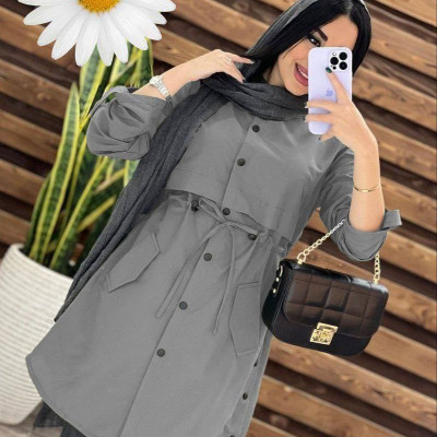 مانتو اسپرت زنانه داکرون مدل شومیزبغل دکمه