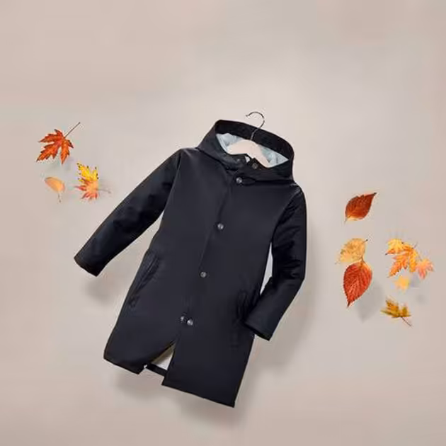 کاپشن بارانی بلند کلاه دار سورمه ای بچگانه لوپیلو LUPILU آلمان سایز 4 تا 6 سال ( ارسال رایگان )