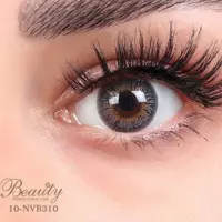 لنز رنگی فصلی بیوتی 500 ساعته شماره 10 دور دار و رگه دار طوسی عسلی
