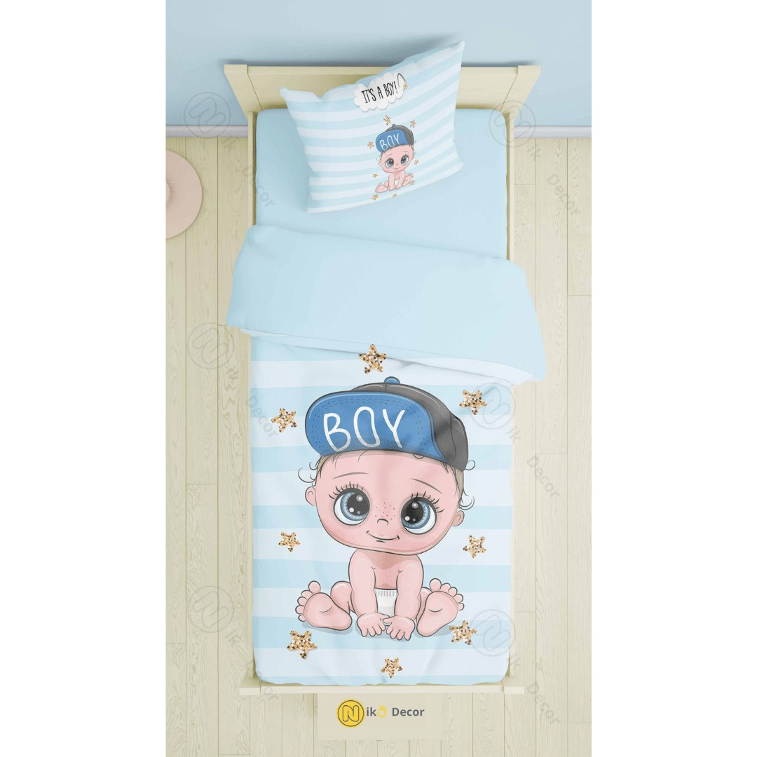 ست روتختی  کودک و نوجوان  طرح پسرانه its boy(روتختی ، ملافه و دو عدد بالشت )