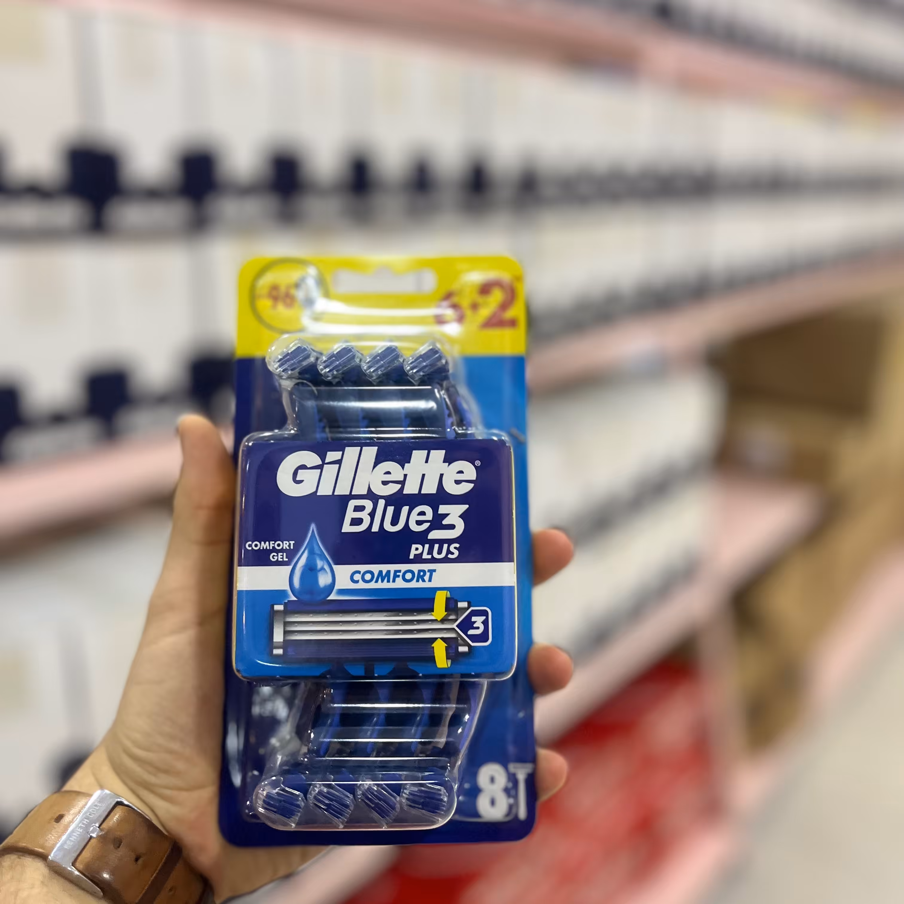 تیغ اصلاح چند بارمصرف ژیلت مدل بلو تری Gillette Blue 3 سری کامفورت 8 عددی