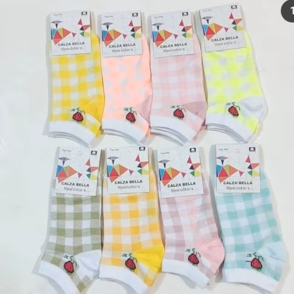 جین 8عددی جوراب ساق کوتاه اسپرت. طرح چهارخونه رنگی رنگی . زیبا 
