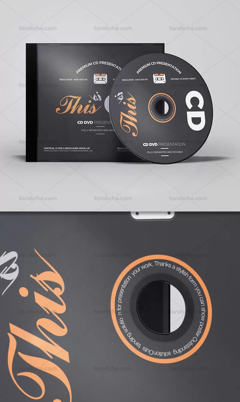 موکاپ لیبل سی دی لایه باز | گرافیک با طعم تربچه