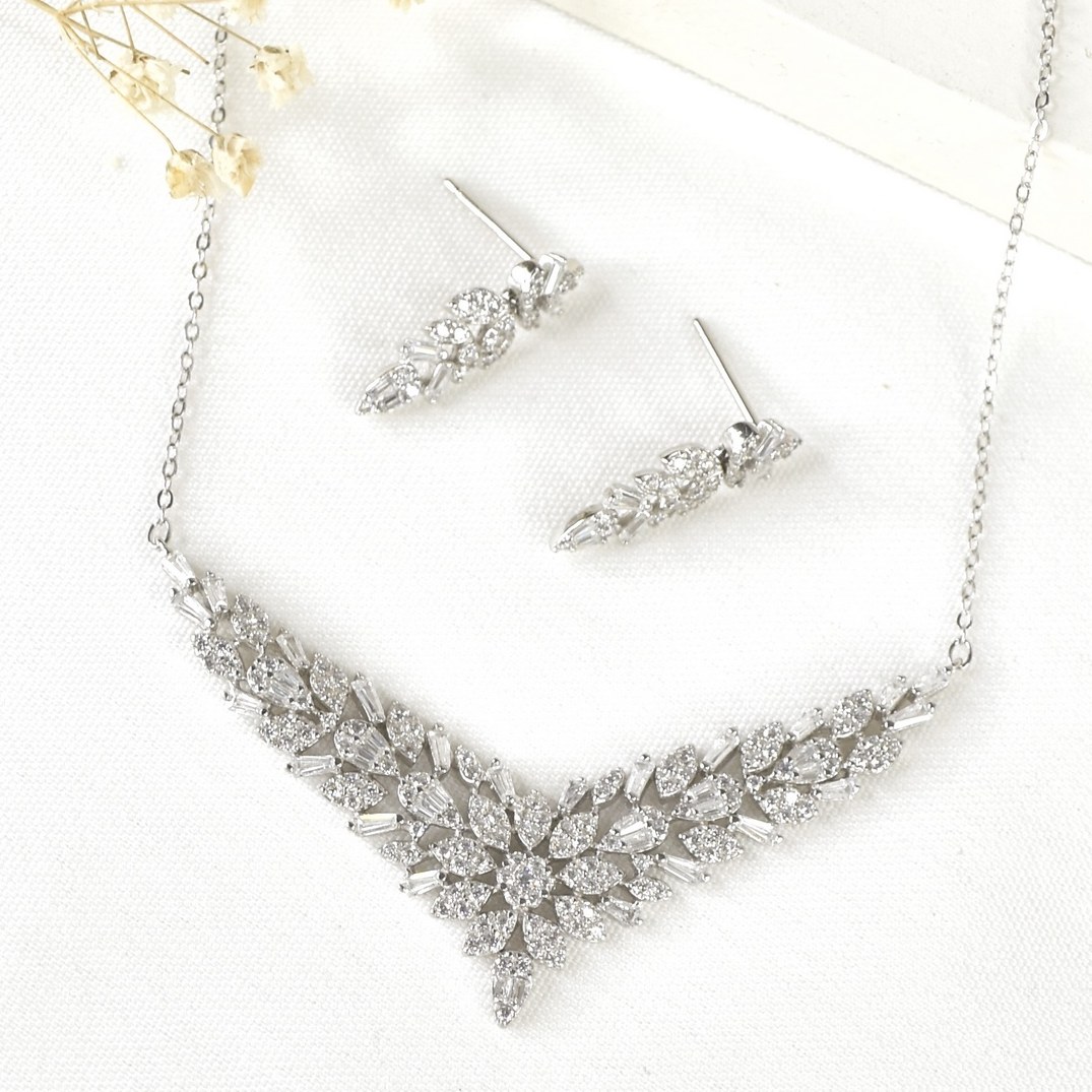 سرویس طرح گل نقره 925 عیار کد8590