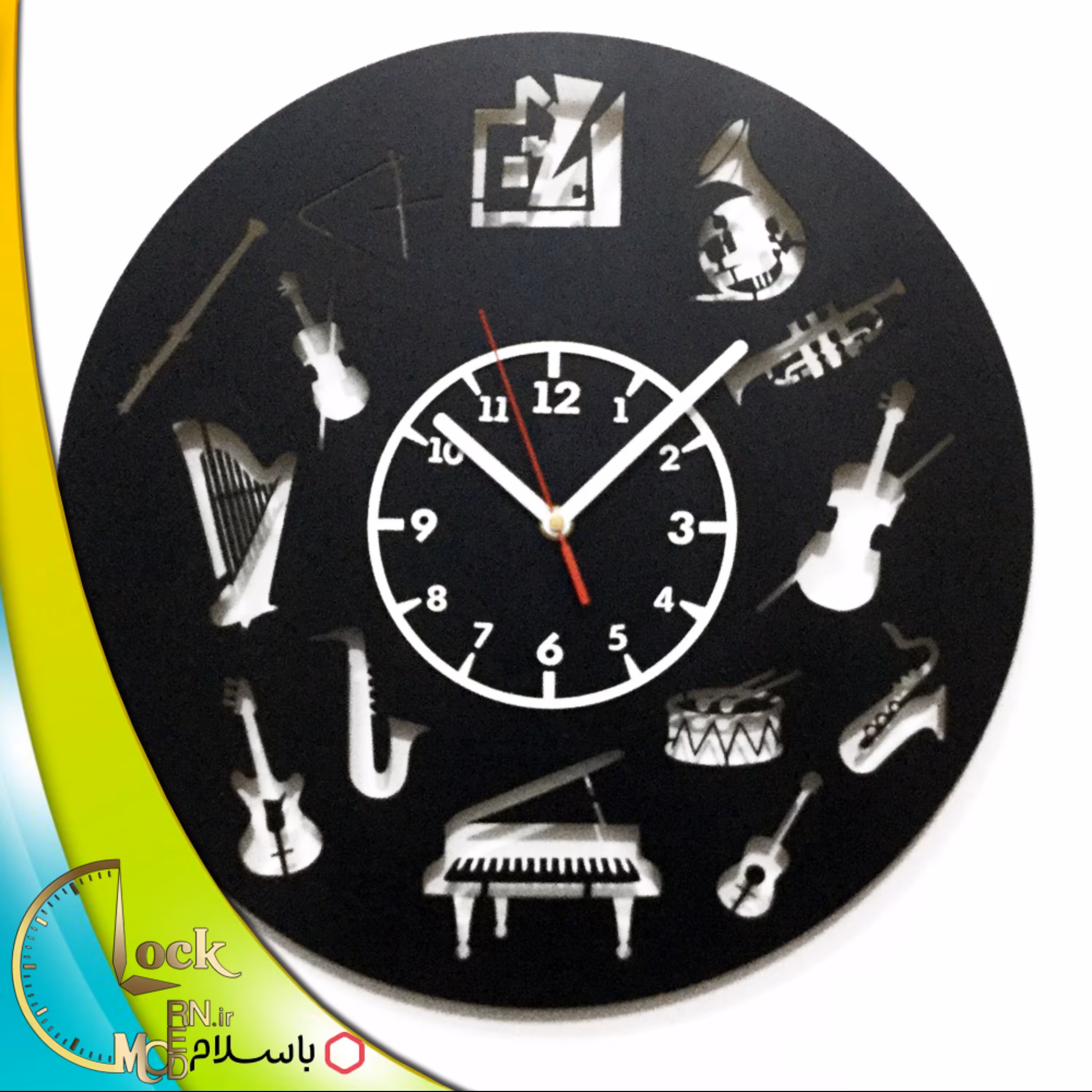 ساعت دیواری طرح موسیقی کد 34