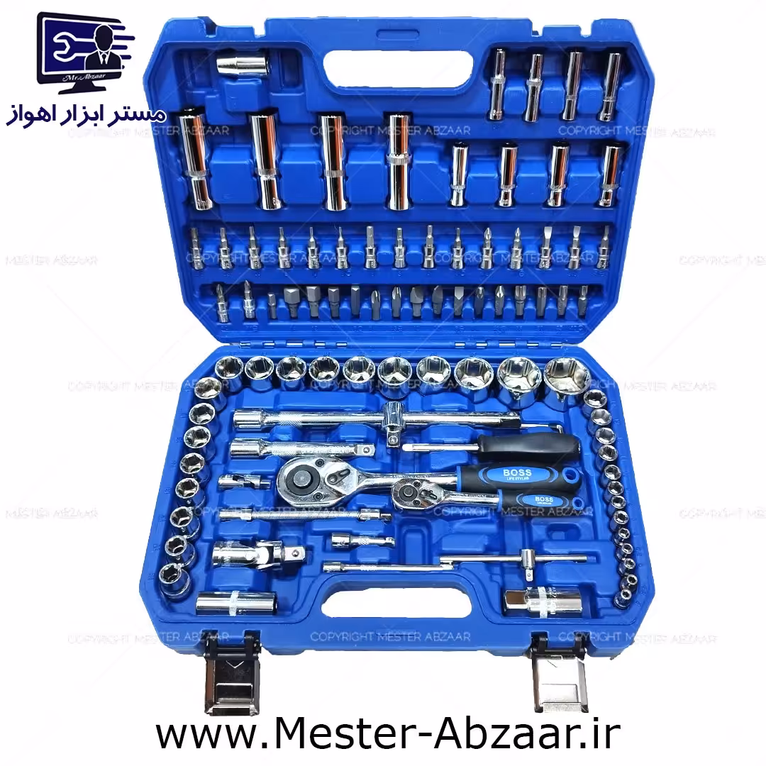 ست 94 تکه جعبه بکس صنعتی حرفه ای باس آبی مدل BOSS 94PCS BLUE