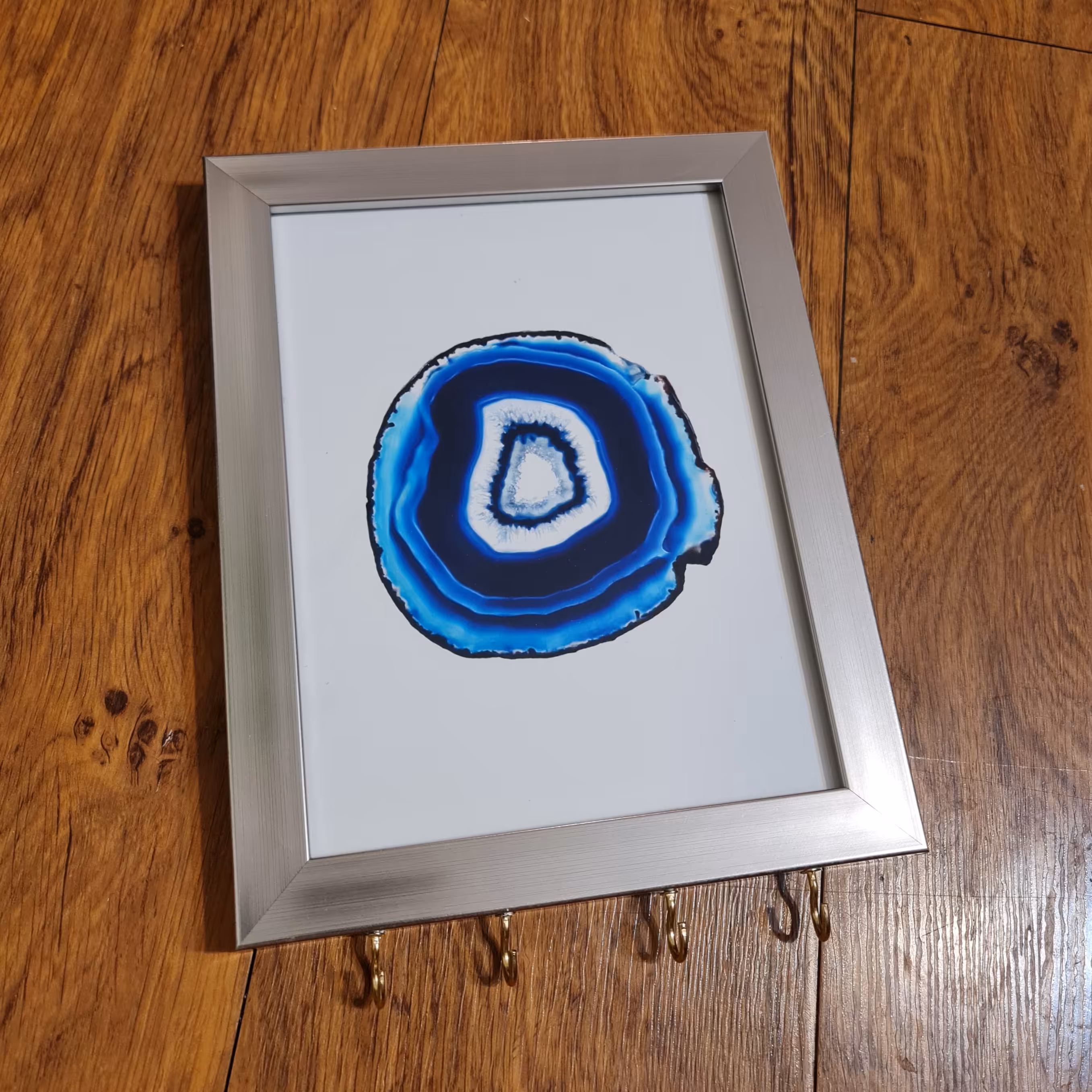 جاکلیدی دیواری طرح چشم نظر، قاب نقره ای