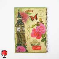 دفتر زبان سیمی سه خط 50 برگ طرح ساعت آونگ