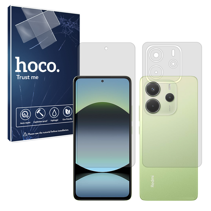 گلس صفحه نمایش و پشت گوشی شیائومی Redmi Note 14 4G مدل مات برند هوکو کد SS