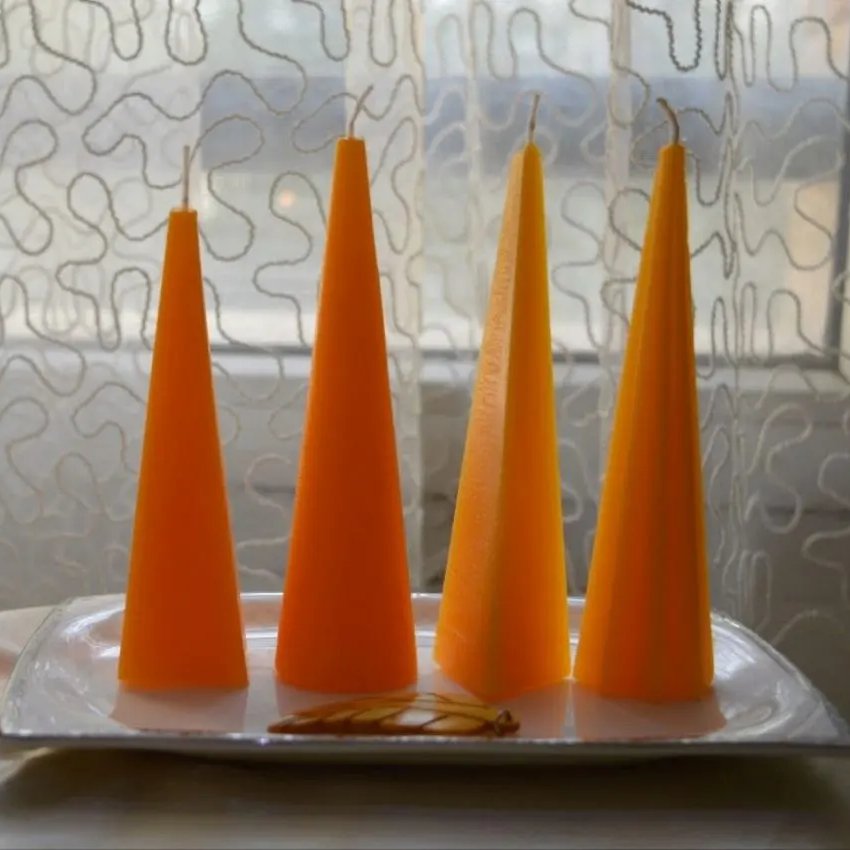 شمع نارنجی مخروطی 4عددی