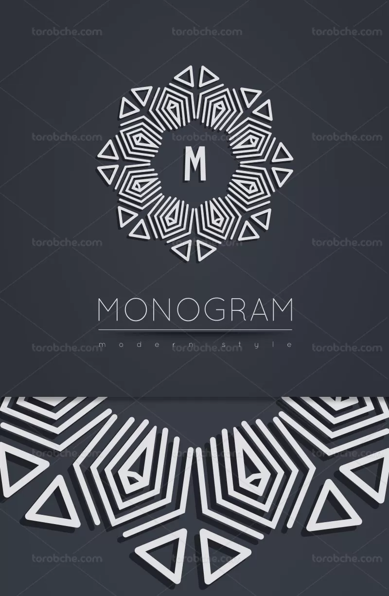 وکتور لوگو مونوگرام حرف M | گرافیک با طعم تربچه