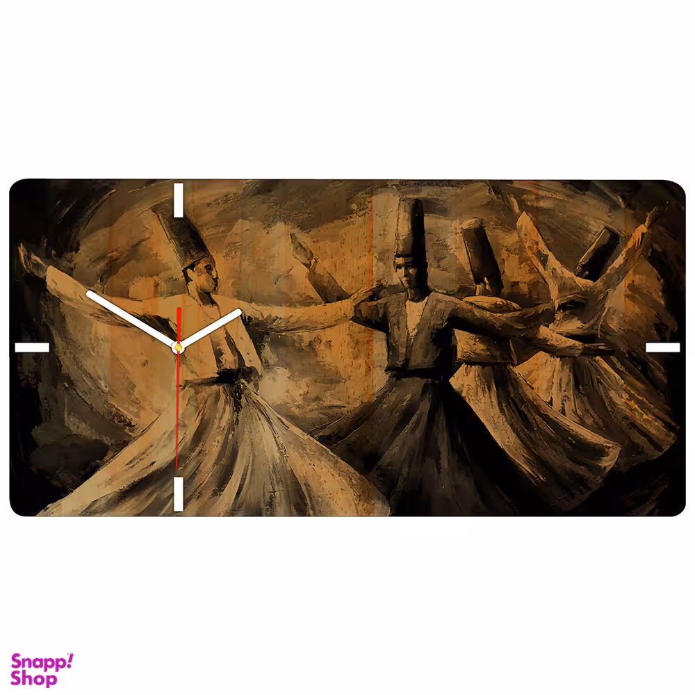 ساعت دیواری چارگوش طرح رقص سماع مدل RC07