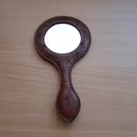 جا آیینه ای چرم طبیعی حکاکی شده دست دوز