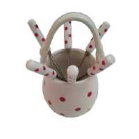 چنگال زیتون خوری مدل خالخالی بسته 6 عددی چنگال