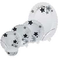 سرویس غذا خوری 25 پارچه آیروپال مدل آلاله مشکی