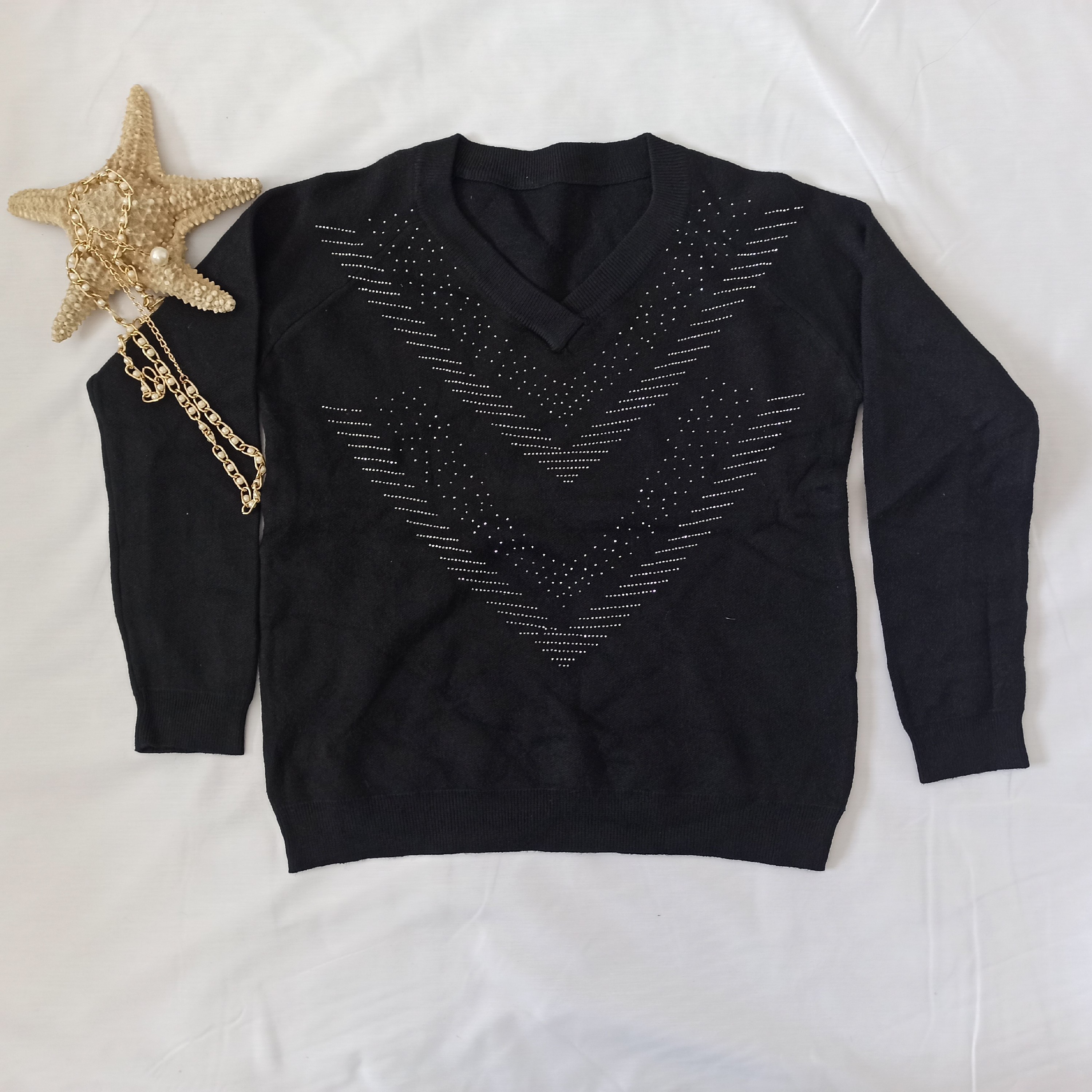 بلوز گپ مجلسی مشکی فری سایز تا سایز 46