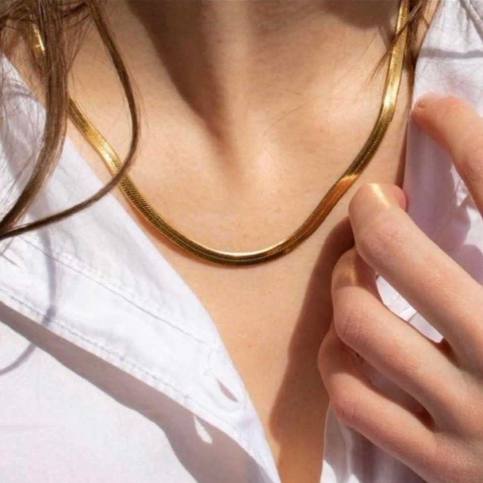 گردنبند ماری رنگ ثابت دورنگِ طلایی و سیلور