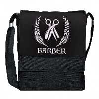 کیف دوشی چی چاپ طرح قیچی و تیغ آرایشگری کد Barber