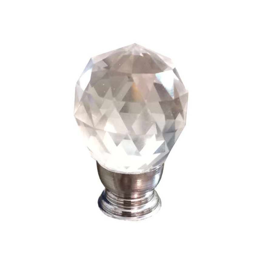 دستگیره کابینت و کمد مدل کریستالی تک پیچ رنگ نقره ای و طلایی