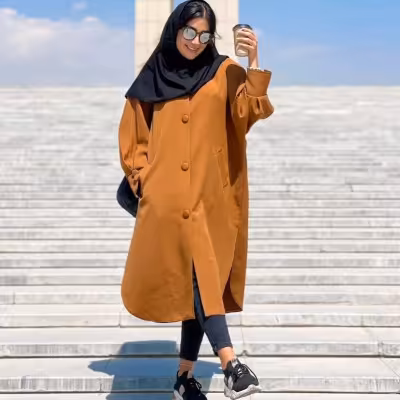 مانتو دانشجویی کرپ مدل مانتو بلند زنانه