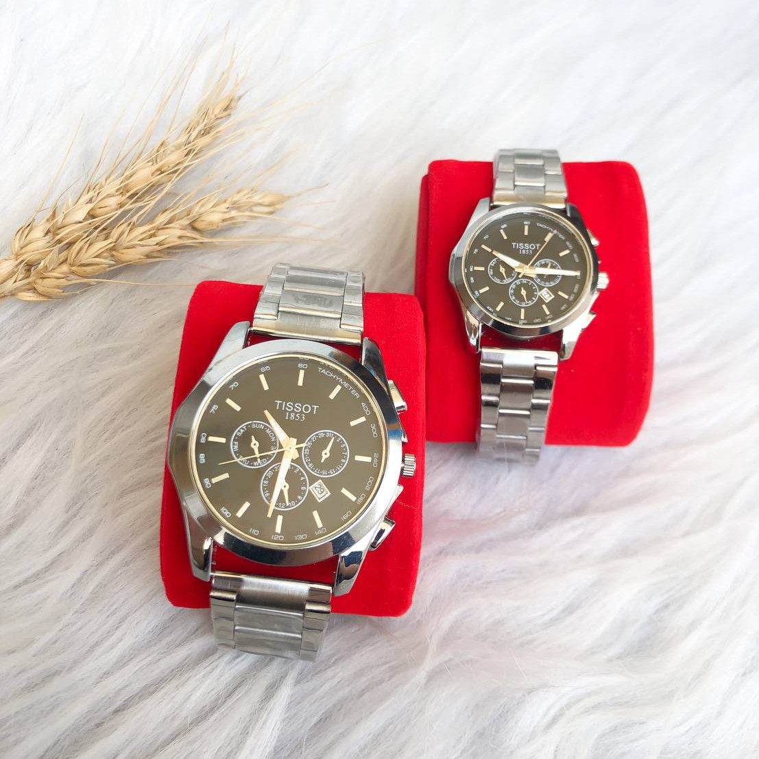 ساعت ست تیسوت نقره ای صفحه مشکی